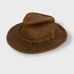 Minnetonka 9503  Rough Leather Outback Hat in Brown | Size L